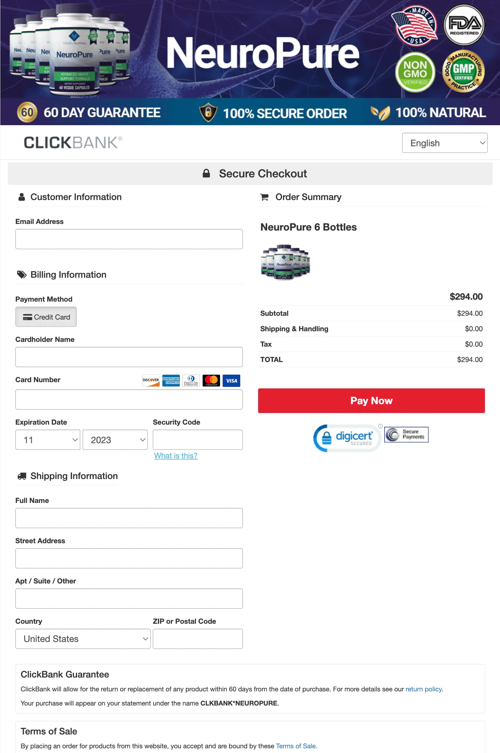 neuropure Order Form